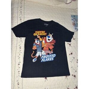 Kellogg’s Frosted Flakes Tony the Tiger Graphic T-Shirt Adult Large Black